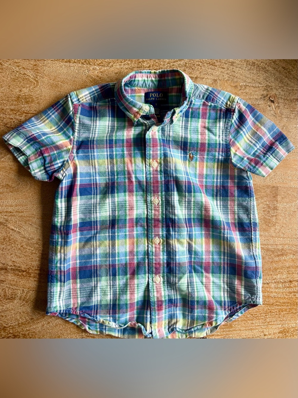 Boy’s Polo by Ralph Lauren Short Sleeve Multicolor Plaid Shirt- size 5